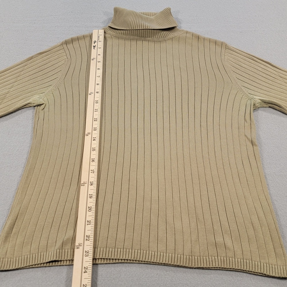 Talbots 100% Silk Ribbed Turtleneck Sweater Beige Long Sleeve Women's L Classic - Picture 8 of 10